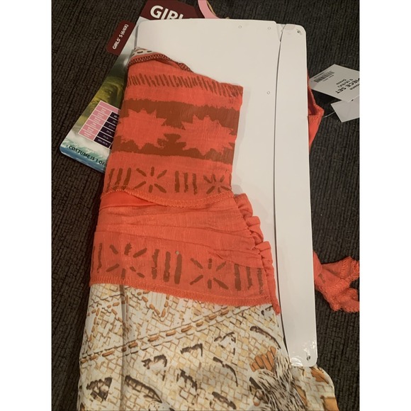 New Disney Moana Movie Halloween Costume Girls Sz S 6/6X Moana Dress - Picture 7 of 8